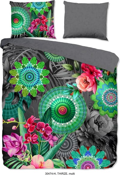 HIP dekbedovertrek mandalas en bloemen - 2 persoons 200x200/220 cm - Multi - 100% Katoen satijn