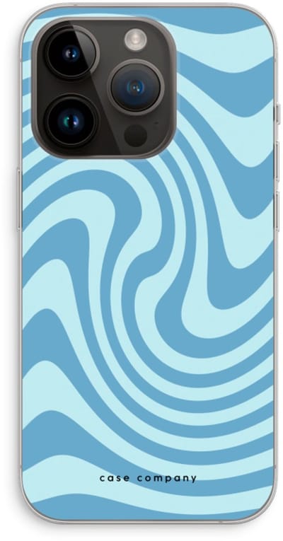Case Company® - Hoesje geschikt voor iPhone 14 Pro hoesje - Swirl Blauw - Soft Cover Telefoonhoesje - Bescherming aan alle Kanten en Schermrand