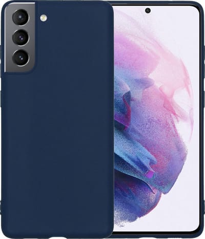 Hoesje - Geschikt voor Samsung Galaxy S21 - Sterk & Shockproof - Hoes Cover - Siliconen Case - Telefoonhoesjes - Donkerblauw