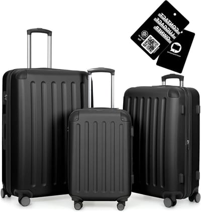 Reiskoffer Hardcase - Koffer Set Trolley - Reizen Organiseren - Uitschuifbare Koffer - 55 x 36 x 21 cm - Zwart