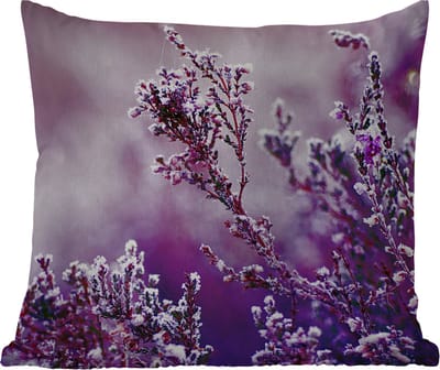Tuinkussen - Lavendel - Winter - Bloemen - Paars - 40x40 cm - Weerbestendig
