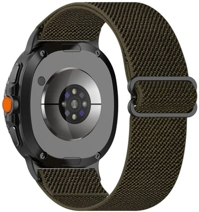 Nylon bandje - geschikt voor Samsung Galaxy Watch 8 (40mm) / Galaxy Watch 8 (44mm) / Galaxy Watch 8 Classic - elastisch - army groen