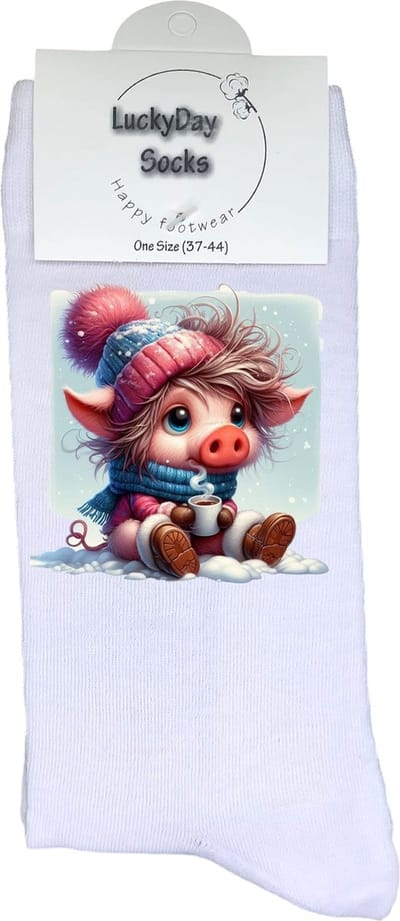 Choco - Opkikker - Grappige sokken - Valentijns cadeau - Verjaardag cadeau - Grappig - Leuke sokken - Vrolijke sokken - Biggetjes - Kerst Sokken - Vaderdag - Moederdag - Kerstcadeau - Socks die Happy maken - 37-44