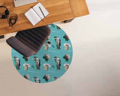 Coloray Vloerbeschermer - Griekse beeldhouwkunst Stoel Mat - 100x100 cm - Veelkleurig Bureau Stoel Mat - Vloerbeschermer PVC - Mótif Vloerbeschermer - Ronde Mat - Abstracties Thema