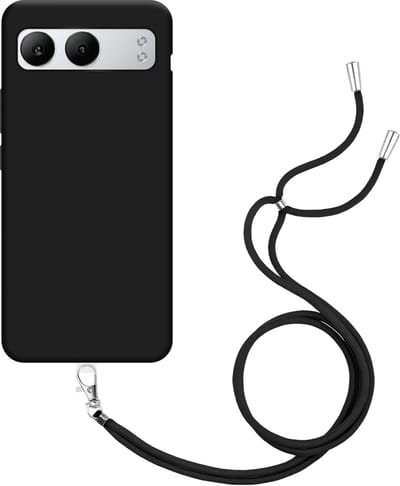 Cazy hoesje met koord geschikt voor OnePlus Nord 4 Hoesje met Koord - Flexibele Case - Zwart