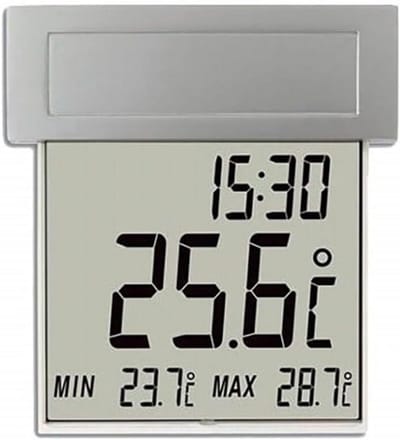 Digitale Vensterthermometer met Zonne-energie en Verlichting