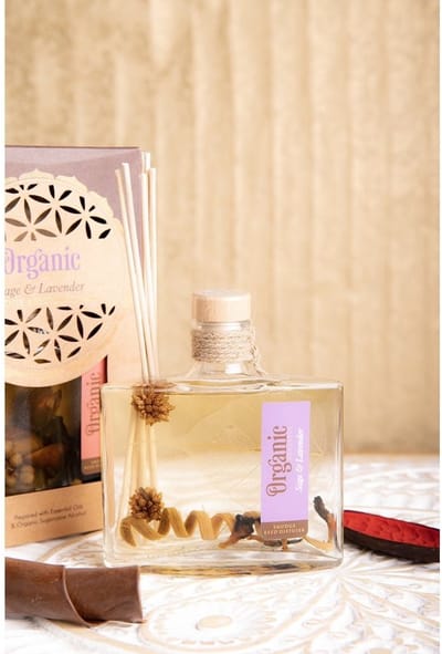 Organic goodness - salie en lavendel geurstokjes - reed diffuser - geurverspreider - 1 stuks