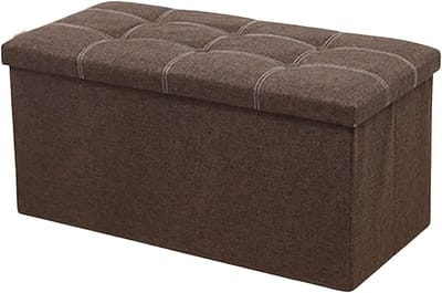 Opvouwbare opbergbank - Ottoman kruk - Ruimte Besparen - Gestoffeerd met deksel - 38x38x38CM - Multikleur
