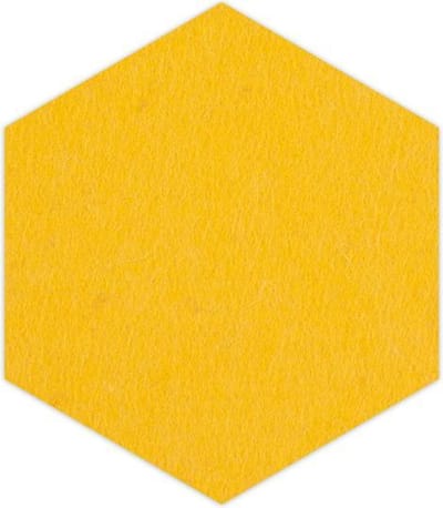 Hexagon vilt onderzetter - Geel - 6 stuks - ø 10 cm - 6-hoek - Glas onderzetter - Cadeau - Woondecoratie - Woonkamer - Tafelbescherming - Onderzetters Voor Glazen - Keukenbenodigdheden - Woonaccessoires - Tafelaccessoires