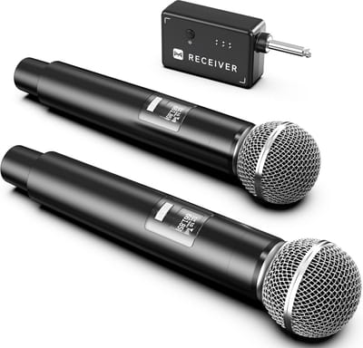 Draadloze Microfoon Set met Lange Accuduur (40 Uur) en Groot Bereik (200m) - Ideaal voor Karaoke en Feestjes