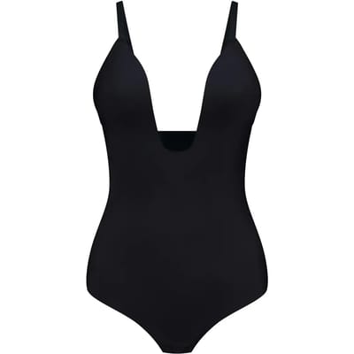 Bye Bra Sculpting Bodysuit Diepe V String | Zwart S