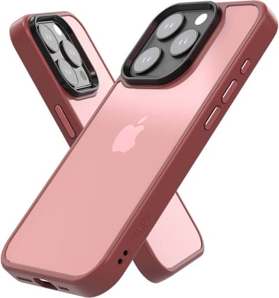 IYUPP Hoesje Geschikt voor iPhone 15 Pro Hoesje - Shockproof Back Cover - Rood Transparant