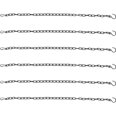 Lot de 6 chaînes de suspension pour jardinière de jardin, panier de fleurs, chaîne de remplacement en fer avec crochet