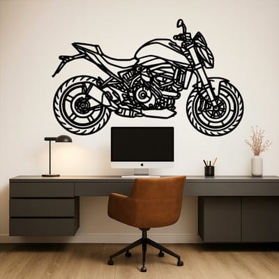 Ducati Monster 937 Wanddecoratie Hout – Naked Bike Muurdecoratie – Lasergesneden Motor Design – Uniek Cadeau voor Motorliefhebber – Mancave & Garage Decoratie – 75 cm Breed