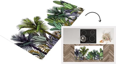 Keukenloper - Loper keuken - Planten - Illustratie - Kleuren - 120x60 cm - Keukenloper vinyl