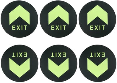 Dailygoods- Pijlstickers 12 stuks - Gloeiend in het donker - Zelfklevend - Verwijderbaar - PVC - 19,3 cm groot - Richtingstekens