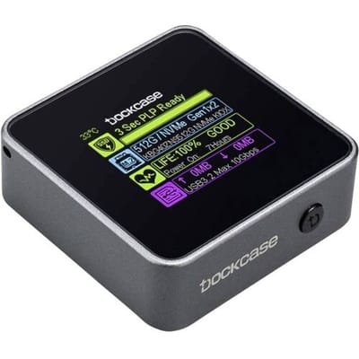 Dockcase Pocket Smart M.2 SSD-behuizing USB-C 3.2 Gen 2 10 GBit/s M.2 PCIe NVMe 2230 DSWC1M-3G