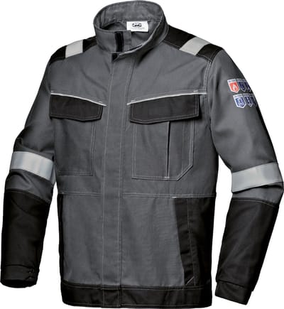 SIR SAFETY POLYTECH PLUS 2/2 Gevoerde Werkjas HEREN Veiligheidsjas Antraciet Zwart - Vlamvertragend - Antistatisch - Reflecterende Band