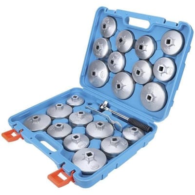 Atyhao Jeu de clés pour filtre à huile 23pcs Kit d'Outils de Dissolvant Adaptateur de Douille de Retrait de Clé de Filtre à