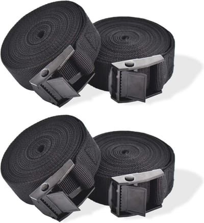 4 Stuks Lashing Straps Verstelbaar 1m - Zwarte Spanbanden voor Fiets, Handtruck, Motor en Kayak