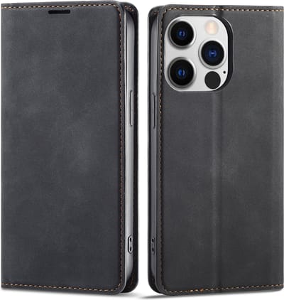 Geschikt voor Apple iPhone 13 Pro Bookcase | Zwart | Pasjeshouder | Portemonnee hoesje