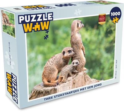 Puzzel Stokstaartjes - Boomstronk - Jong - Legpuzzel - Puzzel 1000 stukjes volwassenen