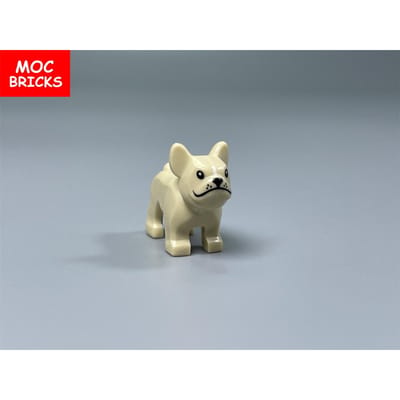 5 stuks MIJN EIGEN CREATIE Blokken Dier Hond Dierentuin Franse Bulldog 29602 Boerderij Straatbeeld Toevoegingen Leren Bouwblokken Speelgoed Kinderen Cadeaus lichtbruin