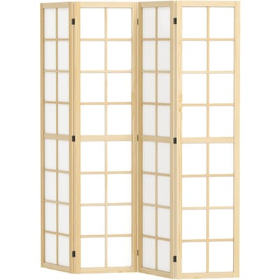 4goodz 4-delige kamerscherm opvouwbaar roomdivider met houten frame