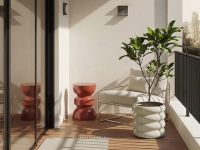 Vente-unique Metalen bijzettafel voor de tuin - Terracotta - TOQO van MYLIA