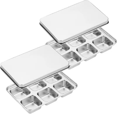 Dailygoods- IJsblokjesvorm Groot - Stapelbaar met Deksel - Roestvrij Staal - BPA-vrij - Herbruikbaar - Voedselveilig SUS 304 Materiaal - Ijsblokjesbak
