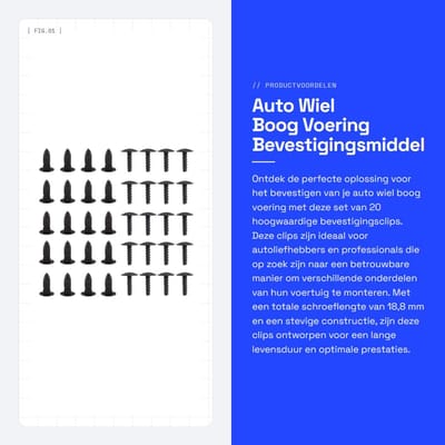 Dailygoods- Bevestigingsmiddel 20x - T25 Torx-kopschroeven - Doorvoertules - Metaal/Kunststof - Voor Wielboog Voeringen - Totale Lengte 18,8 mm - Schroeven