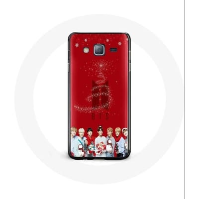 Coque pour Samsung Galaxy J3 2016 BTS Bangtan Garçons Fond Rouge Cadeau de Noël 2023