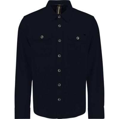 No Excess Overshirt button closure sweat deep blue