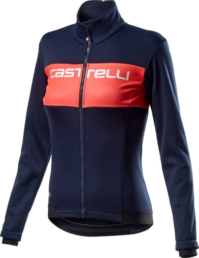 Castelli Fietsjack Lange mouwen Dames Blauw Roze - Como Jacket Savile Blue Brilliant Pink Sav - XL