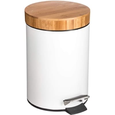 Eazy Living Afvalemmer Claudien 3L Bamboe-Wit