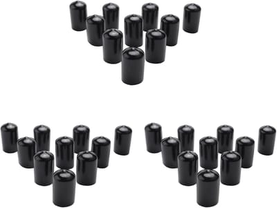 Rubberen Doppen - Beschermkapjes - Bescherming Montage - Flexibel PVC Materiaal - 16 mm Binnendiameter - Zwart