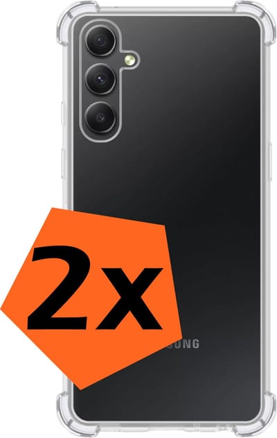 Hoes - 2 Stuks - Geschikt voor Samsung Galaxy A54 - Sterk & Shockproof - Siliconen Case - Back Cover - Telefoon Hoesje Shock Proof - Transparant
