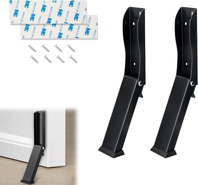 Verstelbare Deurstoppers voor Vloer, RVS Voetbediende Deurstoppers met Antislip Rubber en Magneten, Ideaal voor Thuisgebruik en Kantoor