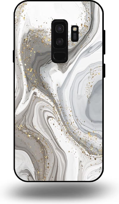 Smartphonica Telefoonhoesje geschikt voor Samsung Galaxy S9 Plus met marmer opdruk - TPU backcover case marble design - Zilver geschikt voor Samsung Galaxy S9 Plus