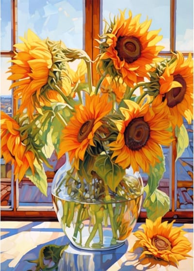 Diamond Painting Vaas, bloemen, volwassenen en kinderen, 5D diamond painting, foto's, bloemen op het raam, diamant, kunst, doe-het-zelf, diamond painting voor thuis, muur decoratie, 30 x 40 cm