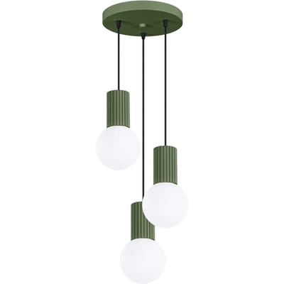 Sollux Lighting Hanglamp Halo - G9 - olijfgroen - aluminium/glas - 25x25x125cm