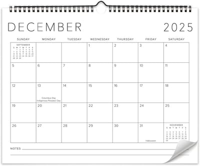 Grote Wandkalender 2025-2026 Minimalistisch Maandoverzicht