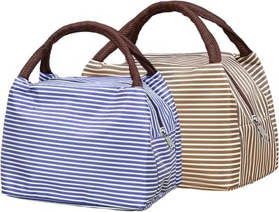 Thermische Tas Set van 2, Klein en Vouwbaar, Geïsoleerde Lunch Tas voor School, Camping en Reizen, 23 x 17 x 13 cm, Ideaal voor Koel en Vers Houdende Maaltijden