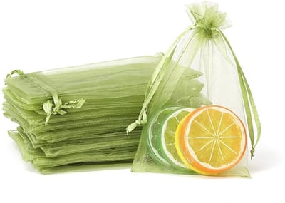 Dailygoods- Organza Zakjes 30 x 40 cm - Snoepzakjes - Geschenkzakjes - Sieradenzakjes - 60 Stuks - Effen Kleur met Trekkoord