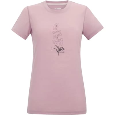 Escade dames T-shirt met korte mouwen en grafische print, gemaakt van een merinowolmix.
