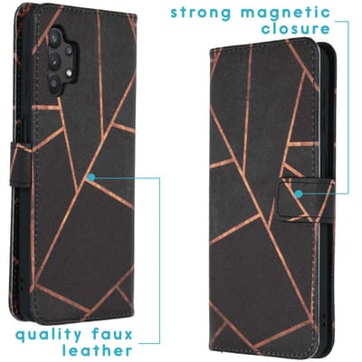 imoshion Hoesje - Geschikt voor Samsung Galaxy A32 (5G) - Design Softcase Bookcase - Black Graphic