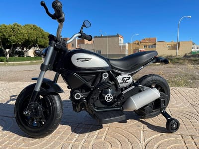 Elektrische Kinder Motorfiets Scrambler Stijl 12V Zwart - Loopfiets voor 2-6 Jaar