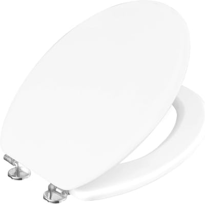 Toiletbril - WC Deksel - Badkamer Upgrade - Houten Kern - 43.5 x 37 cm - Wit