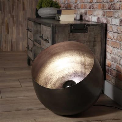 Dimehouse Industriële Vloerlamp - Basel - 50 cm - Zwart - Nickel