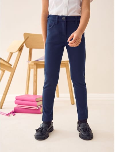 Next - Meisjes - Skinny schoolbroek met jersey stretch - Blauw